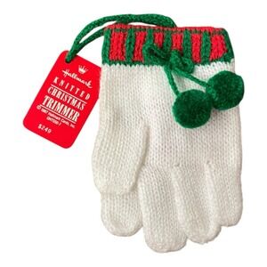 Hallmark Knitted Christmas Trimmer White Glove Ornament